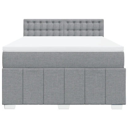 Boxspringbett Mit Matratze Stoff Hellgrau