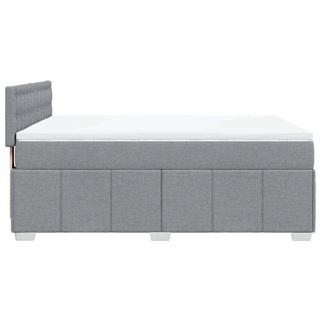 Boxspringbett Mit Matratze Stoff Hellgrau