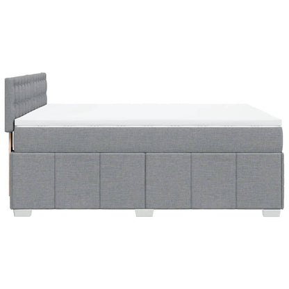 Boxspringbett Mit Matratze Stoff Hellgrau