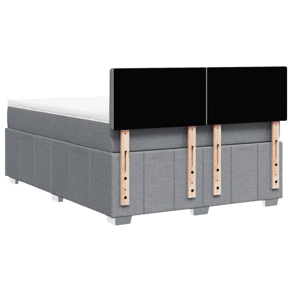 Boxspringbett Mit Matratze Stoff Hellgrau