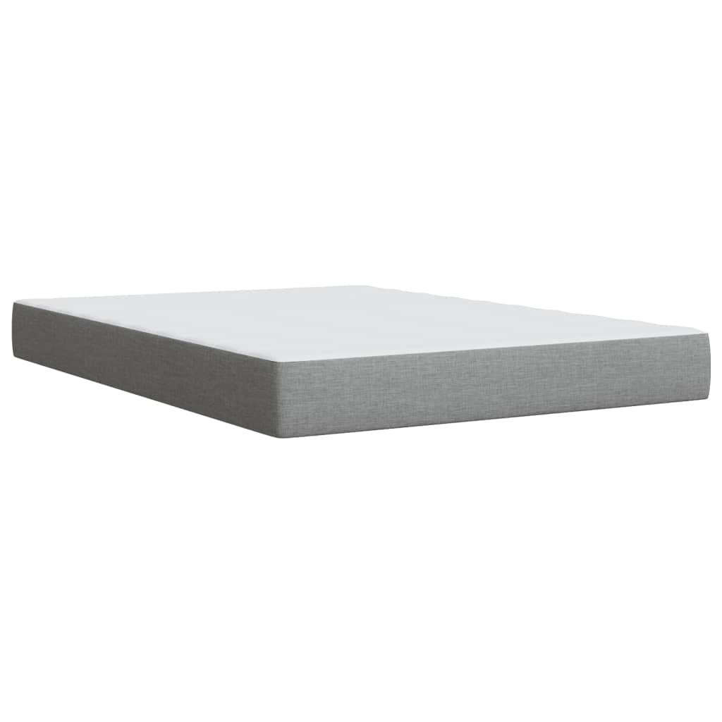 Boxspringbett Mit Matratze Stoff Hellgrau