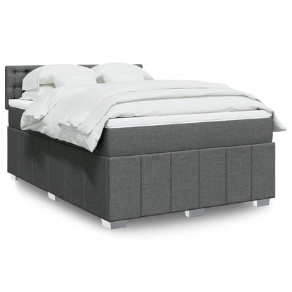 Boxspringbett Mit Matratze Stoff Dunkelgrau