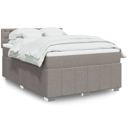 Boxspringbett Mit Matratze Stoff Taupe