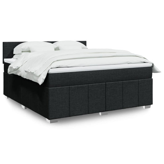 Boxspringbett Mit Matratze Stoff Schwarz