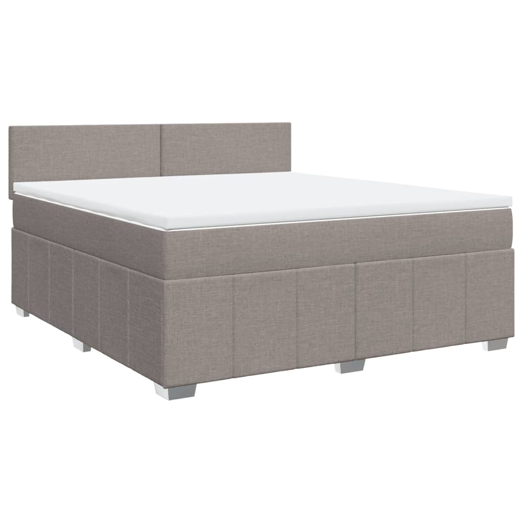 Boxspringbett Mit Matratze Stoff Taupe