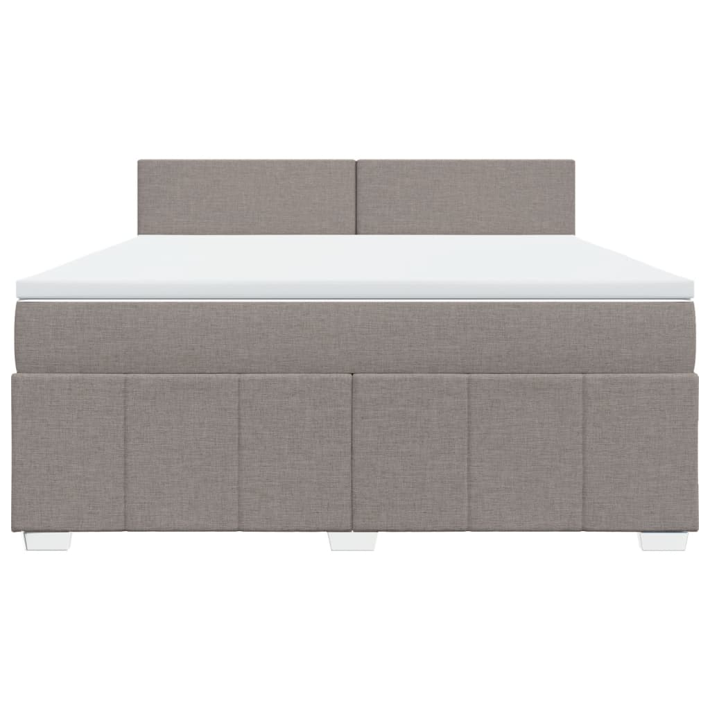 Boxspringbett Mit Matratze Stoff Taupe