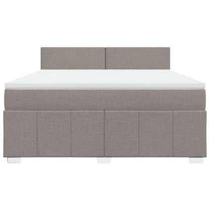 Boxspringbett Mit Matratze Stoff Taupe