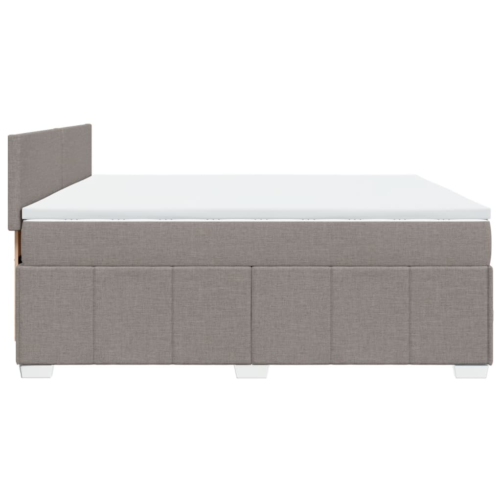 Boxspringbett Mit Matratze Stoff Taupe
