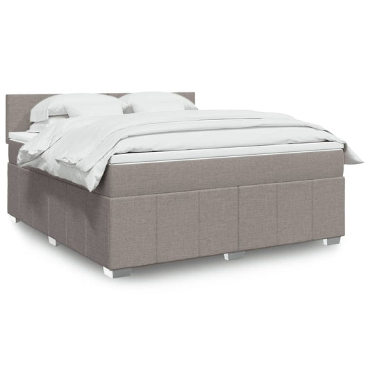 Boxspringbett Mit Matratze Stoff Taupe