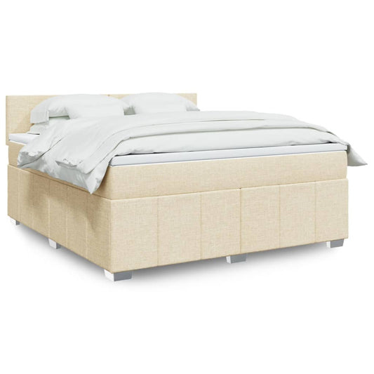 Boxspringbett Mit Matratze Stoff Creme