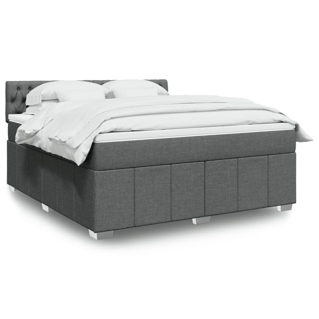 Boxspringbett Mit Matratze Stoff Dunkelgrau