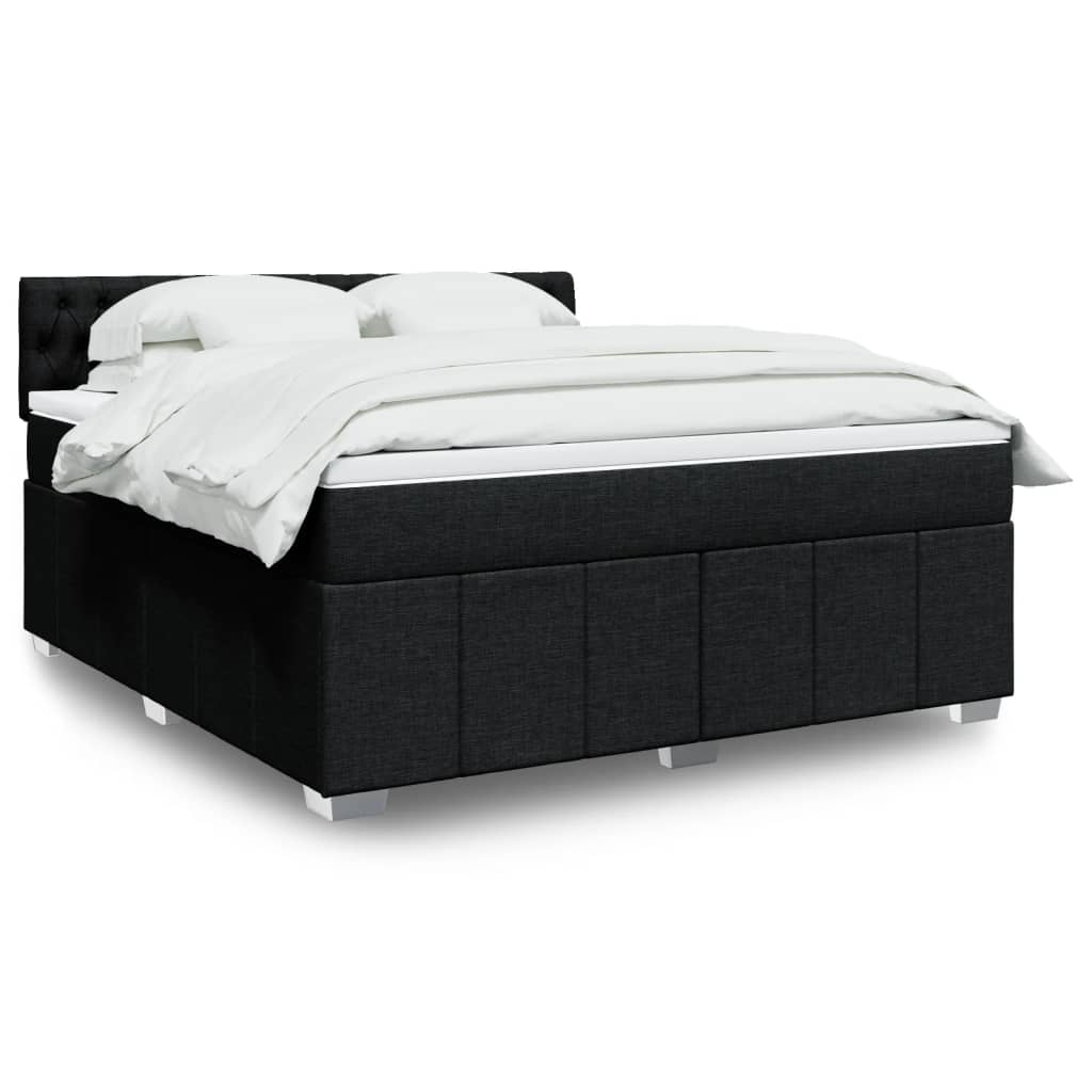 Boxspringbett Mit Matratze Stoff Schwarz