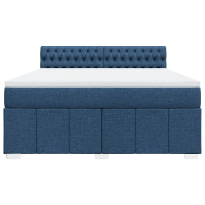 Boxspringbett Mit Matratze Stoff Blau