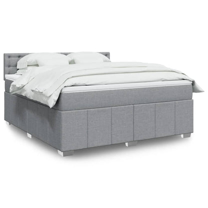 Boxspringbett Mit Matratze Stoff Hellgrau