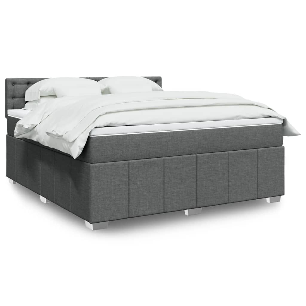 Boxspringbett Mit Matratze Stoff Dunkelgrau