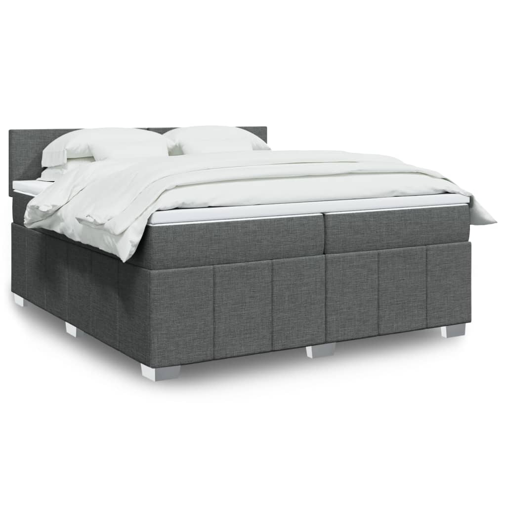 Boxspringbett Mit Matratze Stoff Dunkelgrau