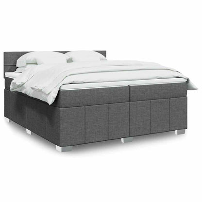 Boxspringbett Mit Matratze Stoff Dunkelgrau