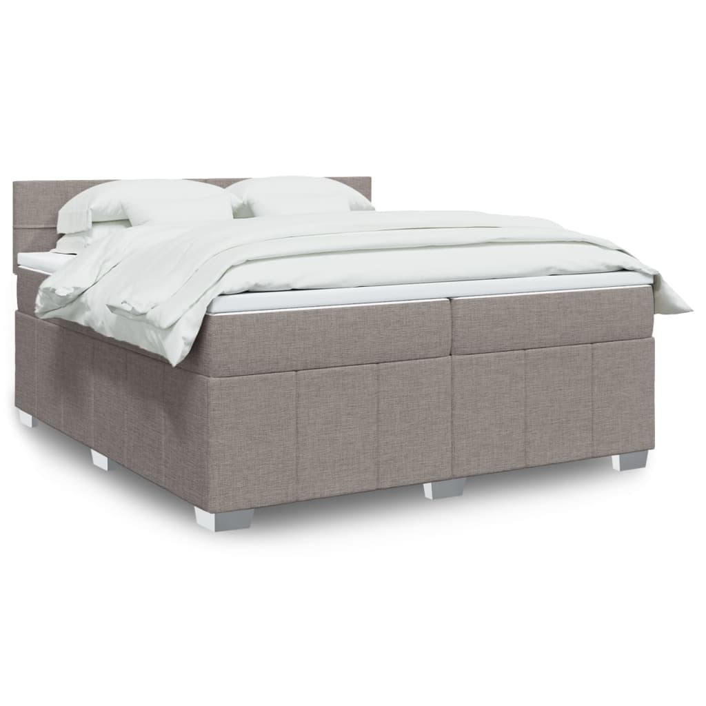 Boxspringbett Mit Matratze Stoff Taupe