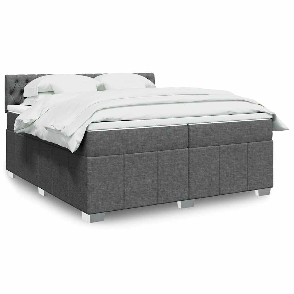 Boxspringbett Mit Matratze Stoff Dunkelgrau