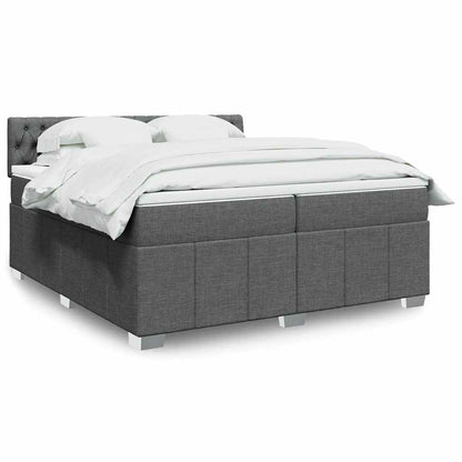 Boxspringbett Mit Matratze Stoff Dunkelgrau