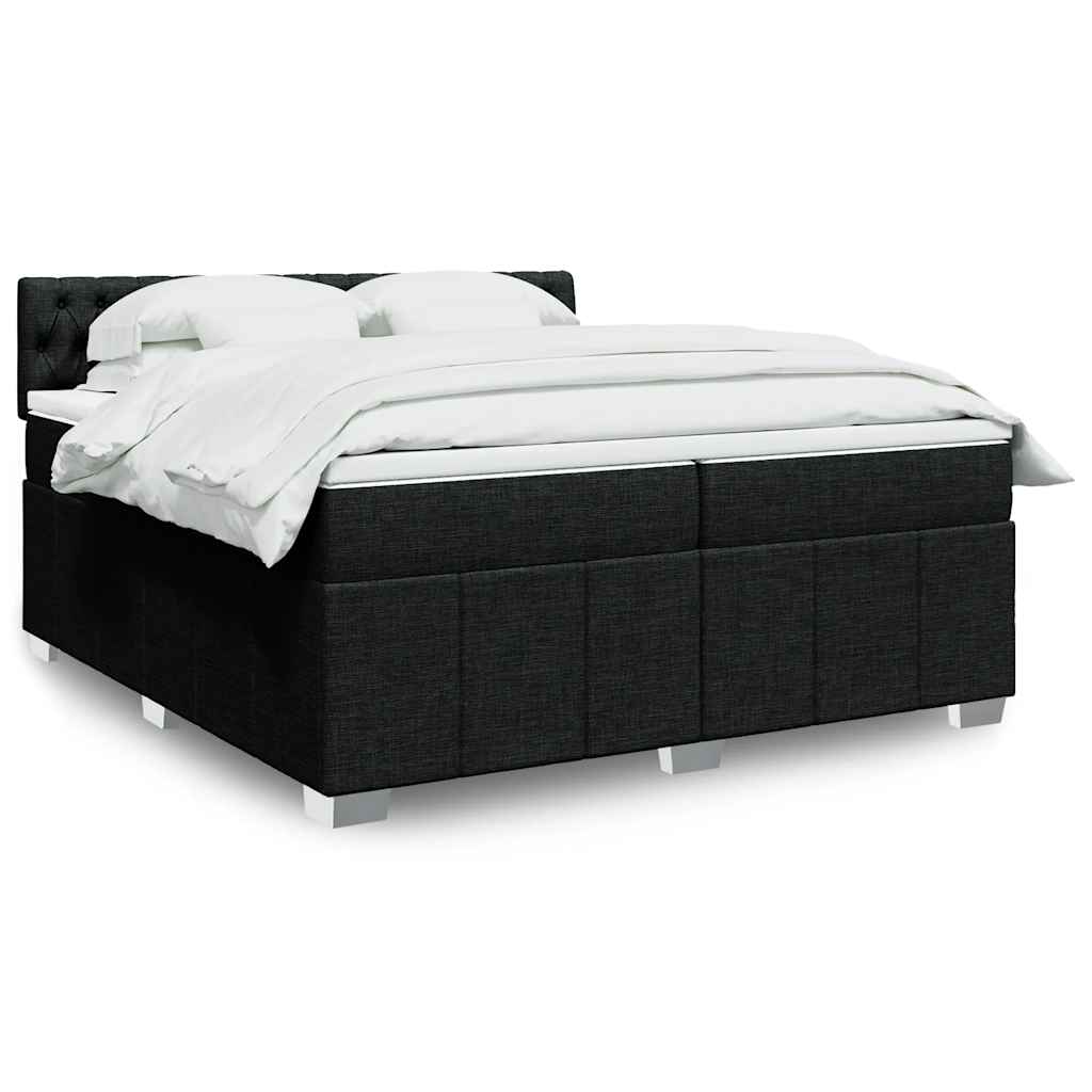 Boxspringbett Mit Matratze Stoff Schwarz