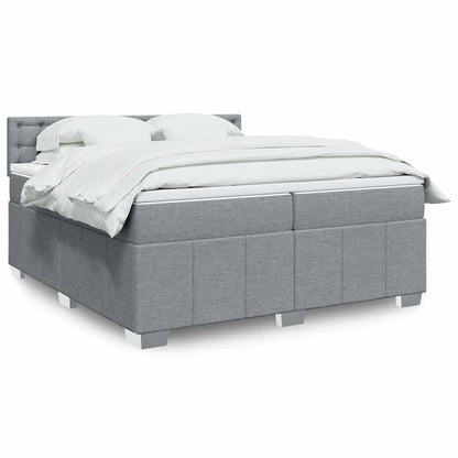 Boxspringbett Mit Matratze Stoff Hellgrau