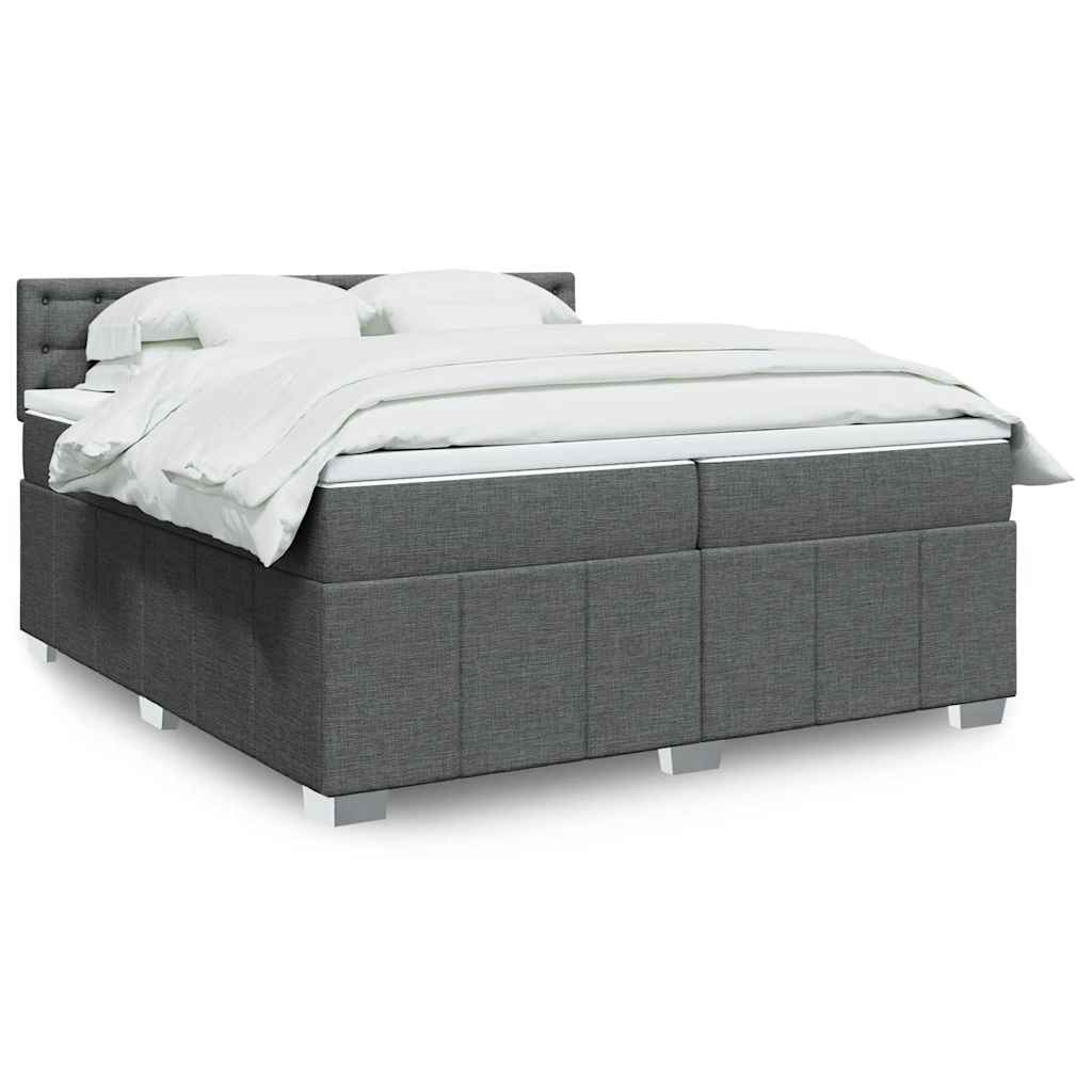 Boxspringbett Mit Matratze Stoff Dunkelgrau