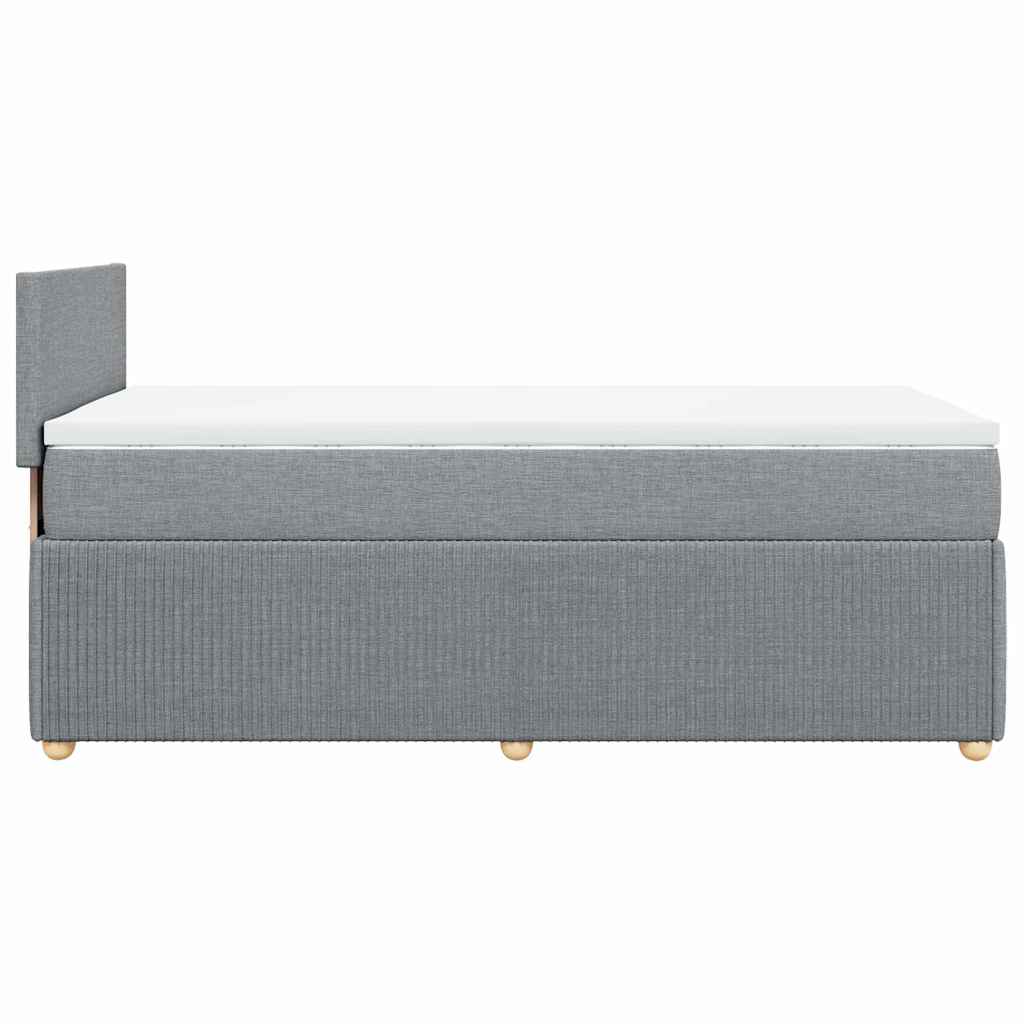 Boxspringbett Mit Matratze Stoff Hellgrau