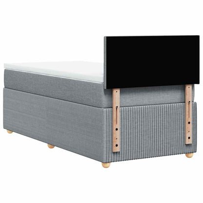 Boxspringbett Mit Matratze Stoff Hellgrau