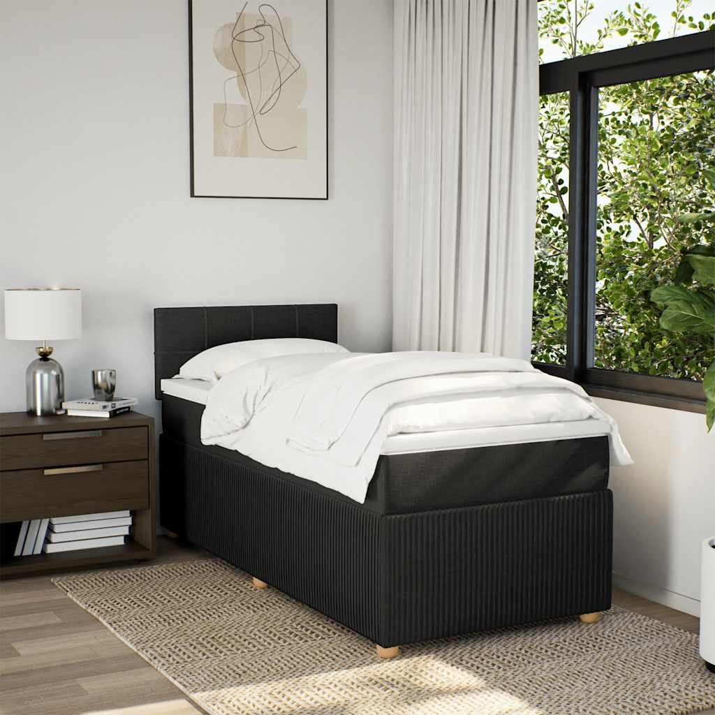 Boxspringbett Mit Matratze Stoff Schwarz