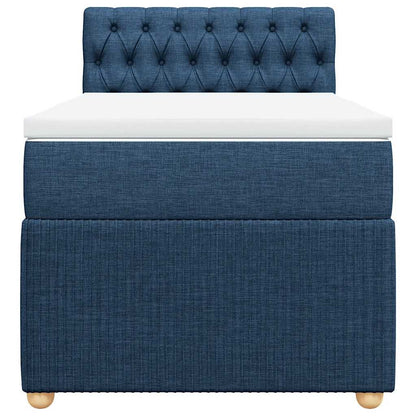 Boxspringbett Mit Matratze Stoff Blau