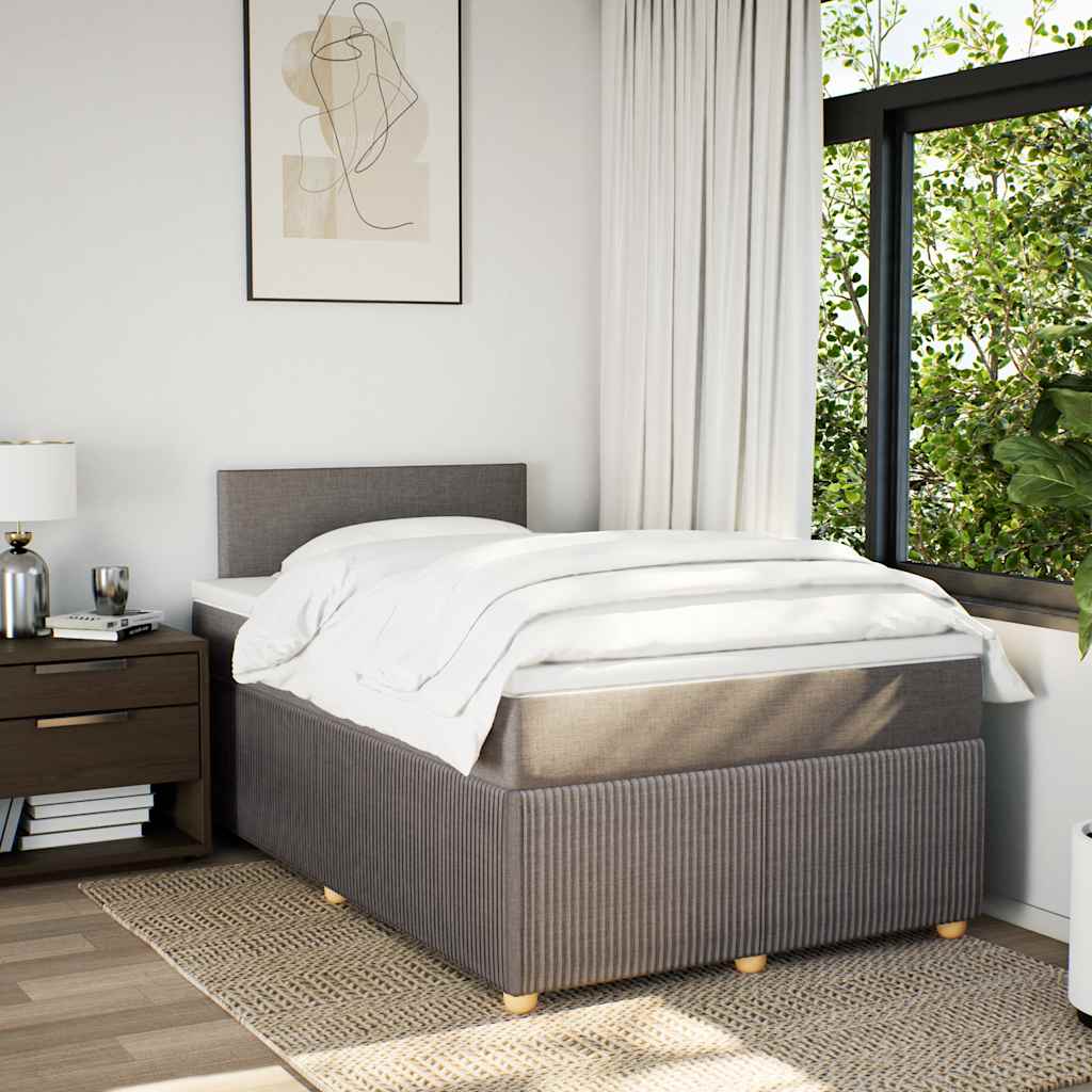 Boxspringbett Mit Matratze Stoff Taupe