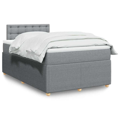 Boxspringbett Mit Matratze Stoff Hellgrau