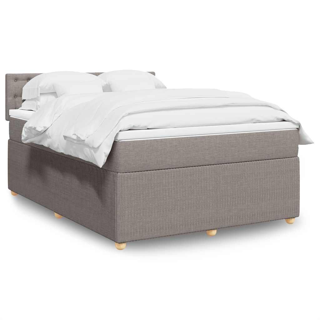 Boxspringbett Mit Matratze Stoff Taupe