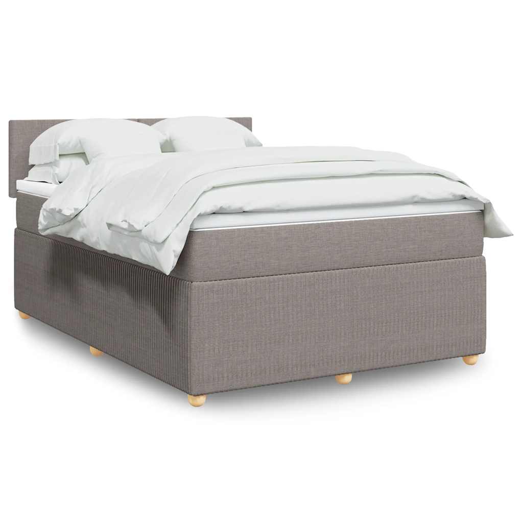 Boxspringbett Mit Matratze Stoff Taupe