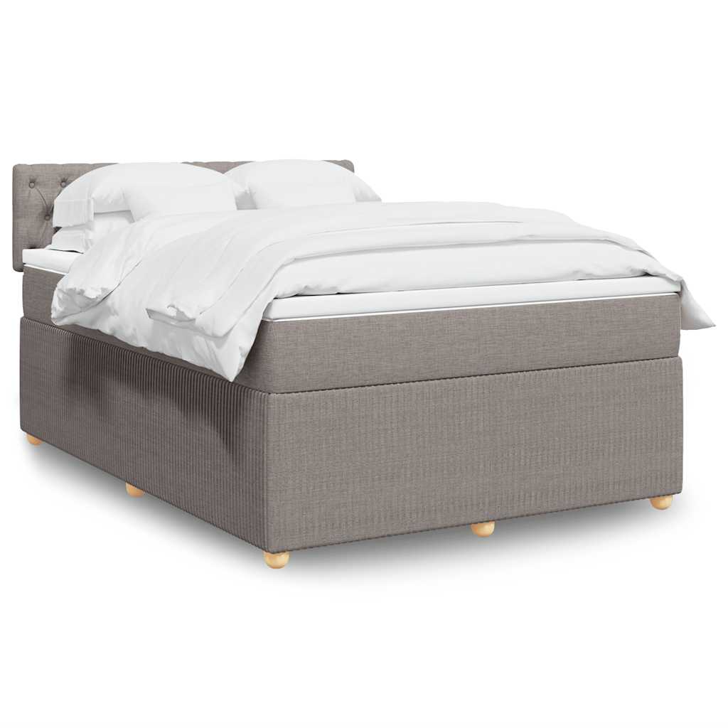 Boxspringbett Mit Matratze Stoff Taupe
