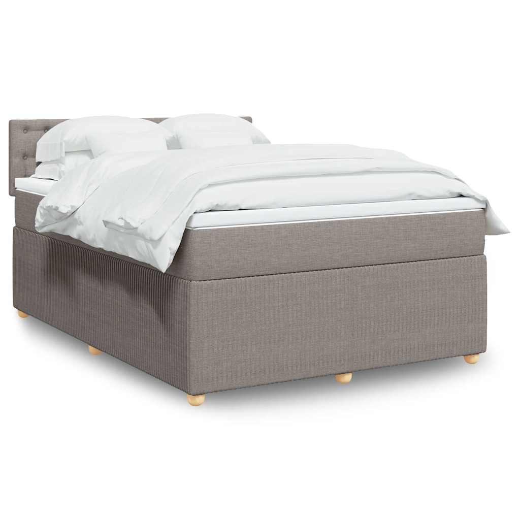 Boxspringbett Mit Matratze Stoff Taupe