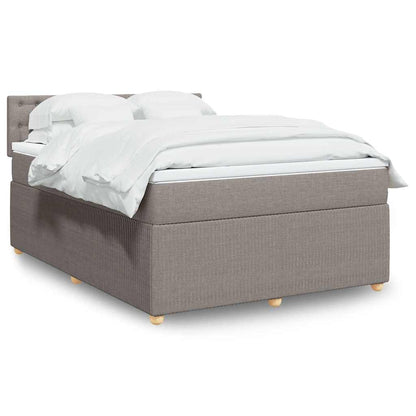 Boxspringbett Mit Matratze Stoff Taupe