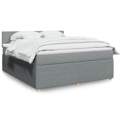 Boxspringbett Mit Matratze Stoff Hellgrau