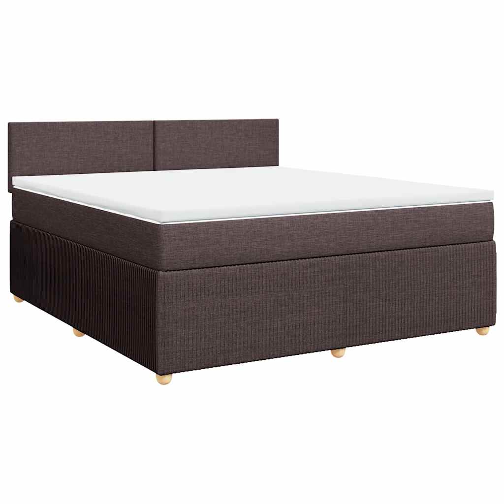 Boxspringbett Mit Matratze Stoff Dunkelbraun