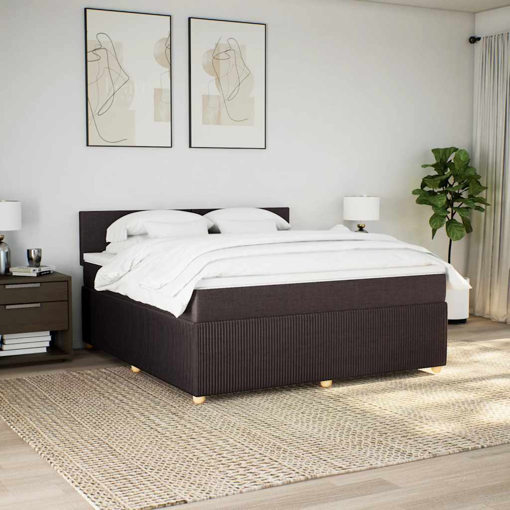 Boxspringbett Mit Matratze Stoff Dunkelbraun