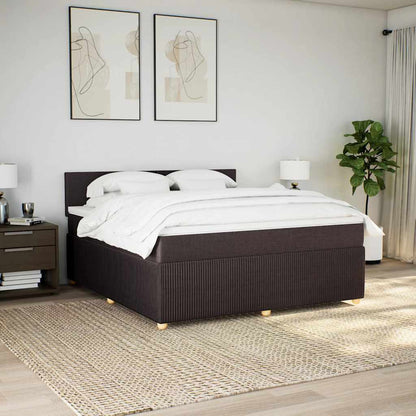 Boxspringbett Mit Matratze Stoff Dunkelbraun