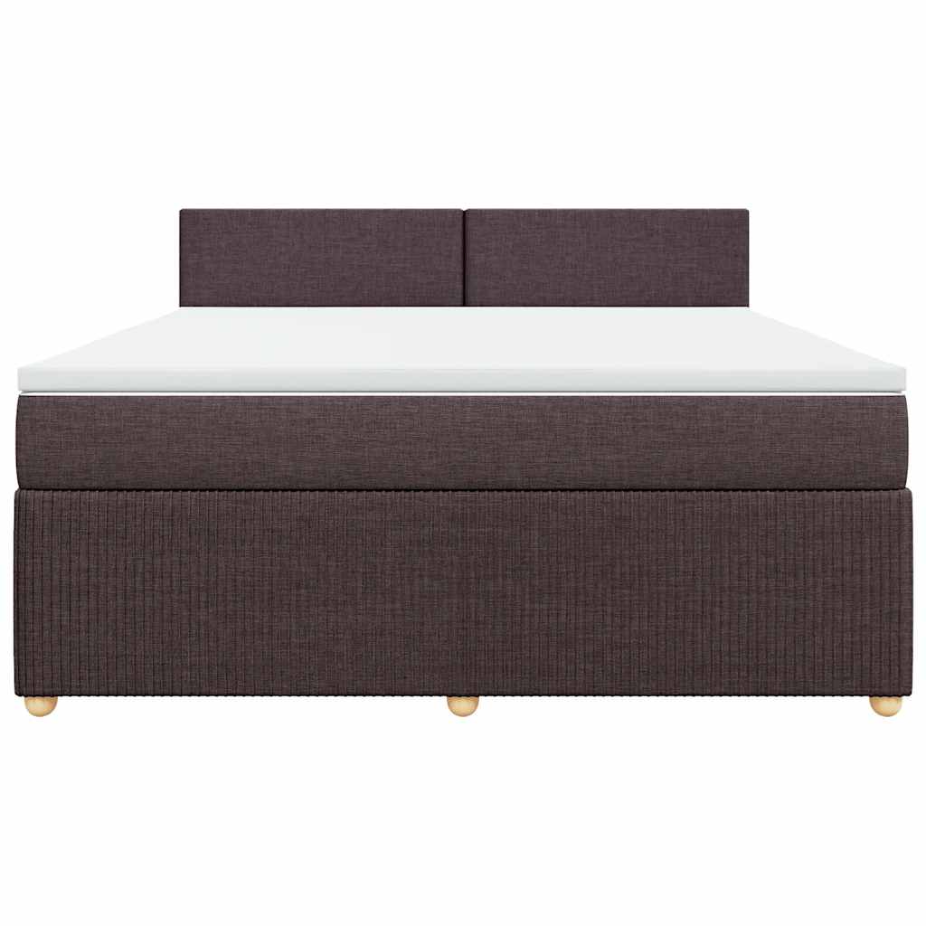 Boxspringbett Mit Matratze Stoff Dunkelbraun