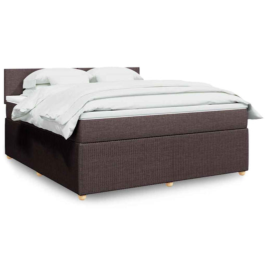 Boxspringbett Mit Matratze Stoff Dunkelbraun