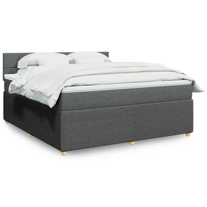 Boxspringbett Mit Matratze Stoff Dunkelgrau