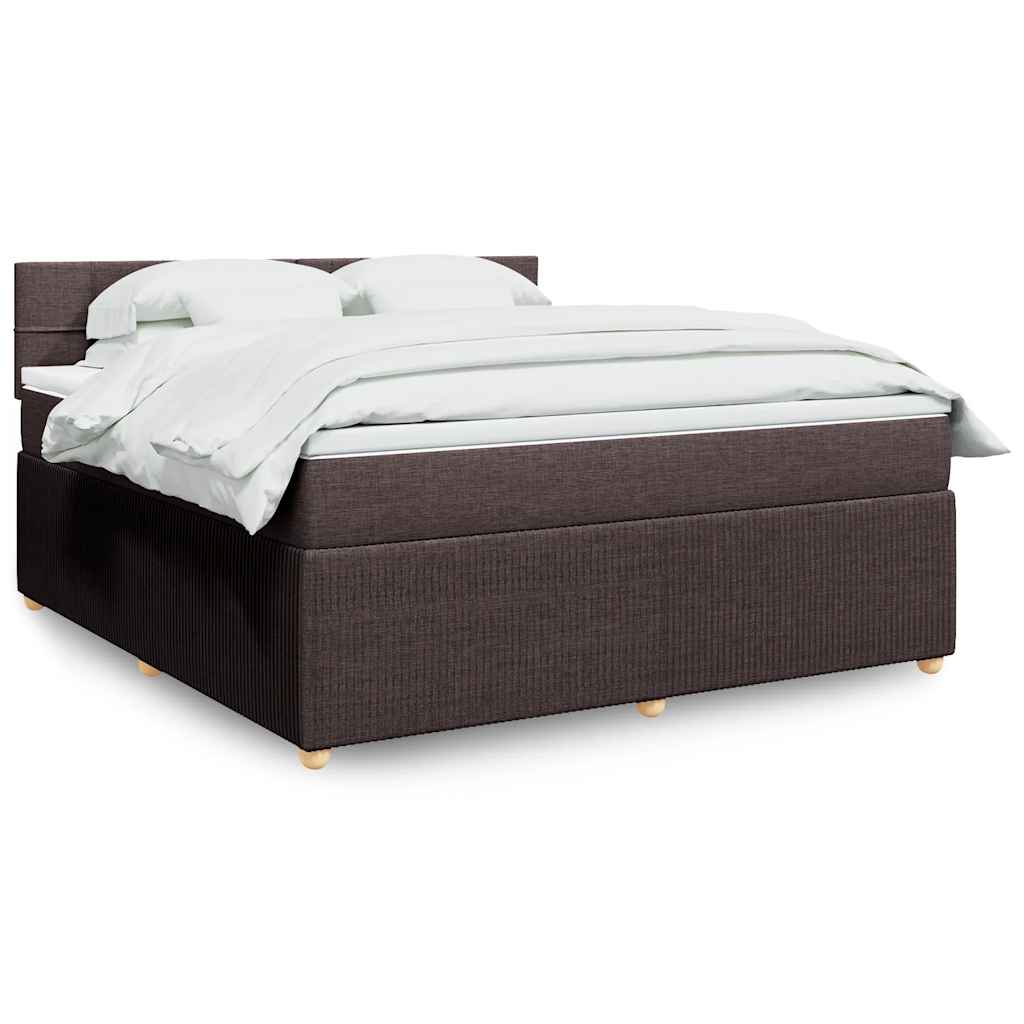 Boxspringbett Mit Matratze Stoff Dunkelbraun