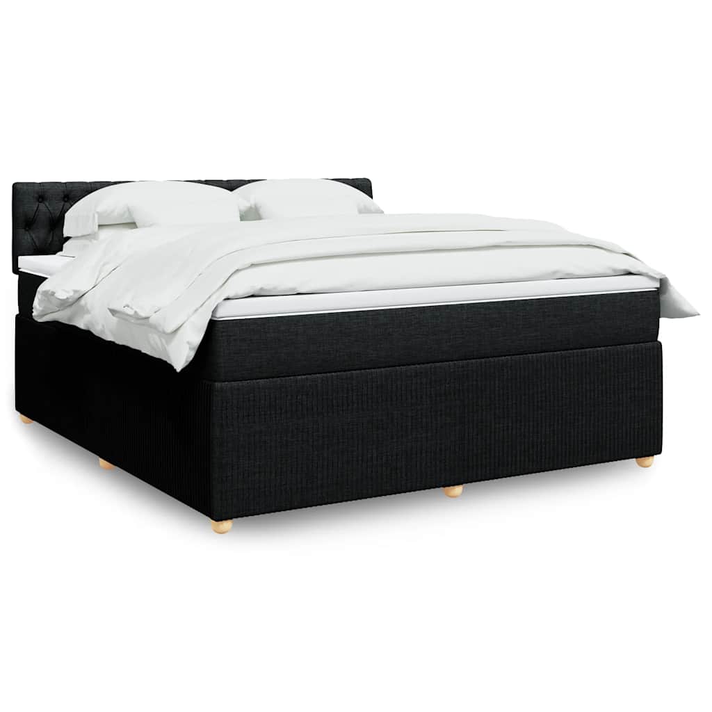 Boxspringbett Mit Matratze Stoff Schwarz