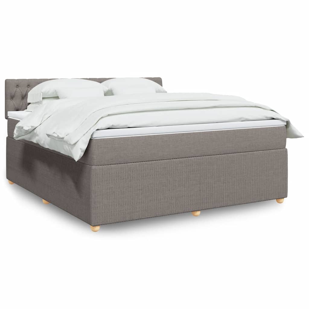 Boxspringbett Mit Matratze Stoff Taupe