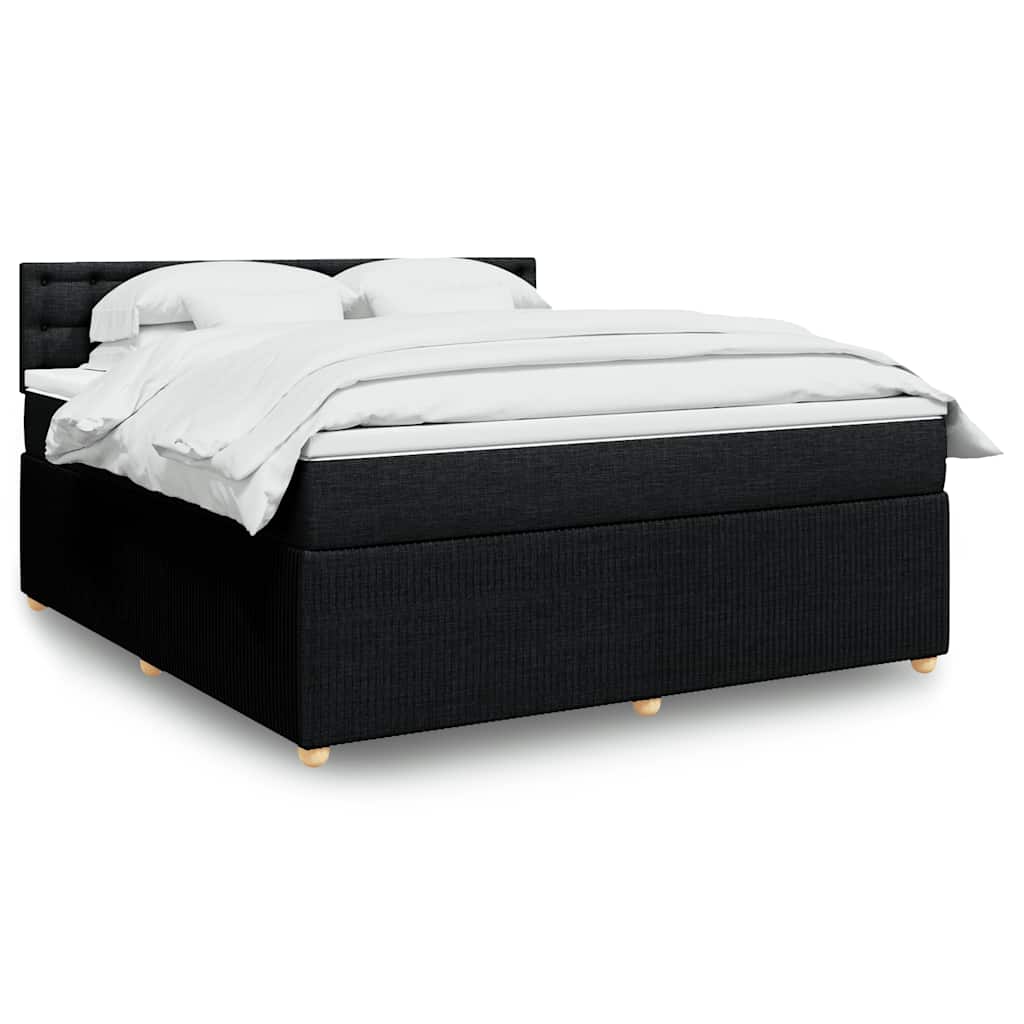 Boxspringbett Mit Matratze Stoff Schwarz