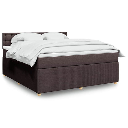 Boxspringbett Mit Matratze Stoff Dunkelbraun